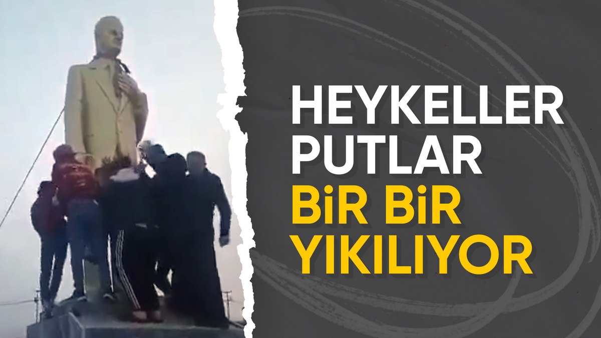 Suriye’de Esad heykelleri tek tek yıkılıyor